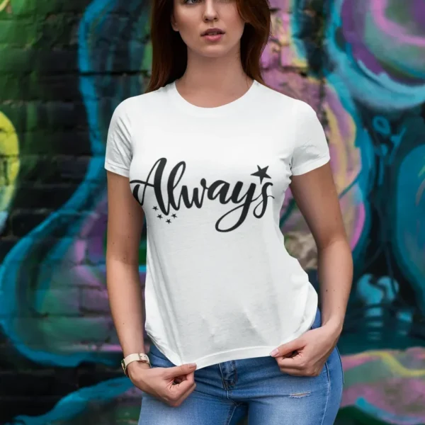 Camiseta "Always" con Diseño Tipográfico