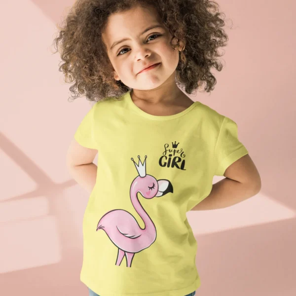 Camiseta Infantil Super Girl con Flamenco
