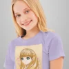 11147 Camiseta Estilo Anime y Chica Ilustrada