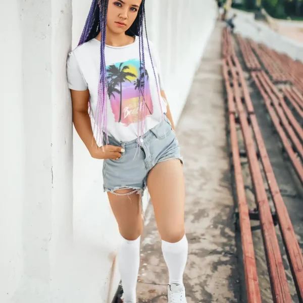 Camiseta de Estampado Tropical con Palmas