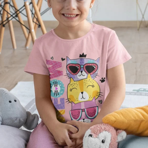 Camiseta 'Cool Cats' infantil con gatos