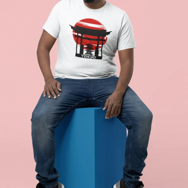 Camiseta de Tokio con Templo Japonés y Sol