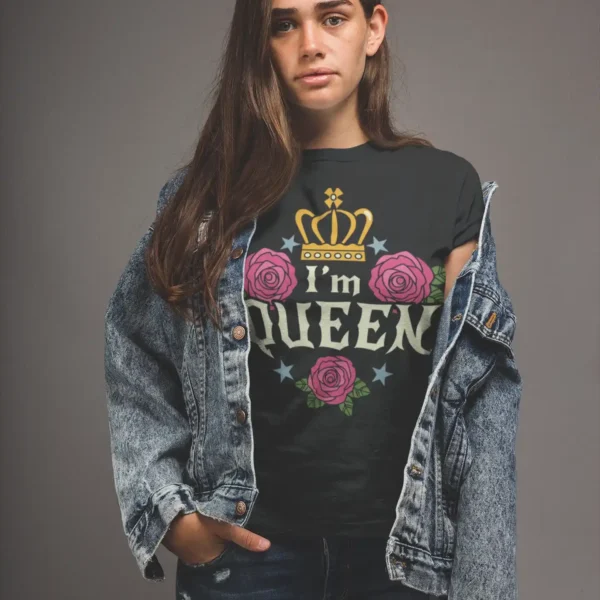 Camiseta "I'm a Queen" Floral y Corona