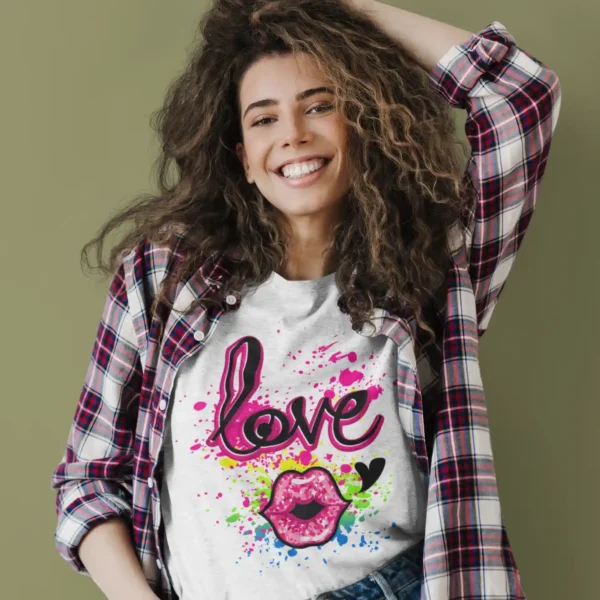 Camiseta "Love" de Labios y Salpicaduras