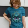 Camiseta Gato con Gafas y Geometría Sagrada