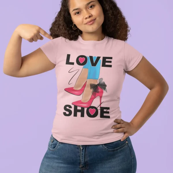 Camiseta Diseño Zapatos Tacón y "Love Shoe"