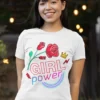 Camiseta "Girl Power" Diseño de Rosa y Corona