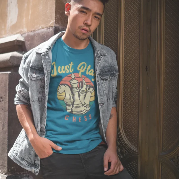 Camiseta Ajedrez - "Just Play Chess" Retro