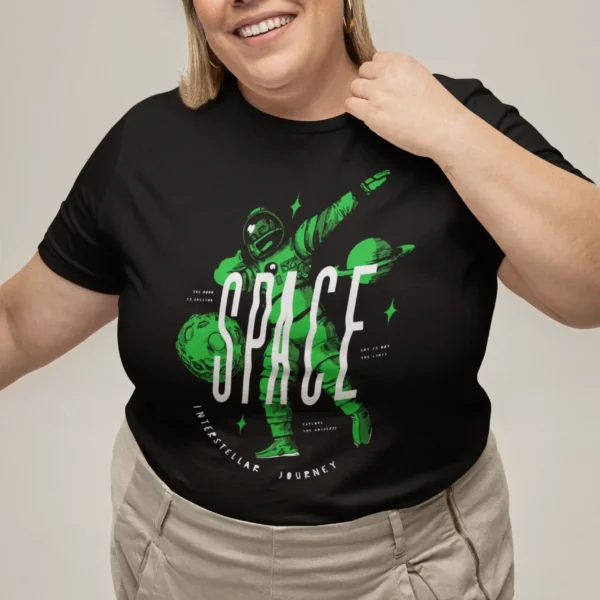 Camiseta Diseño Astronauta y "Space" Fluorescente