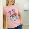 Camiseta Diseño Ramo de Flores Peonías Rosas