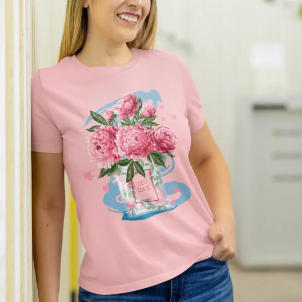 Camiseta Diseño Ramo de Flores Peonías Rosas