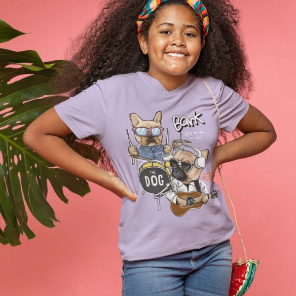 Camiseta 'Band The Dog' perros rockeros