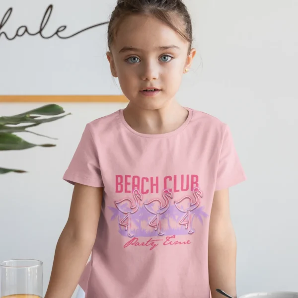Camiseta con Flamingos "Beach Club" para Niñas