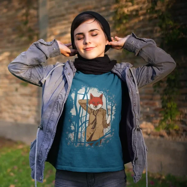 Camiseta Estampado Zorro Detective