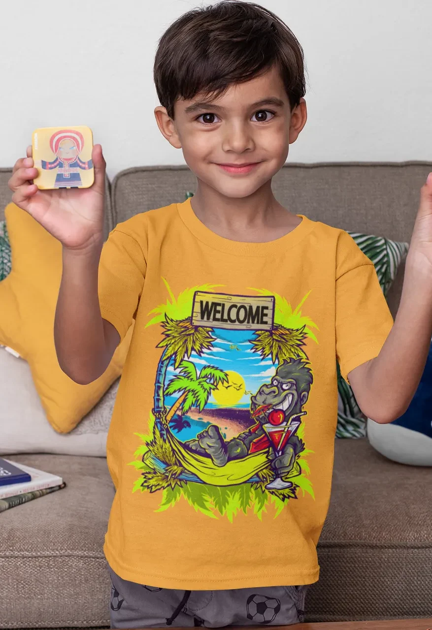 Camiseta Gorila Hamaca Playa Mono Vacaciones