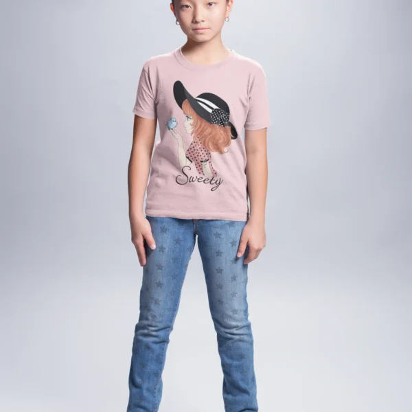 Camiseta con Diseño de Niña "Sweety" Vintage