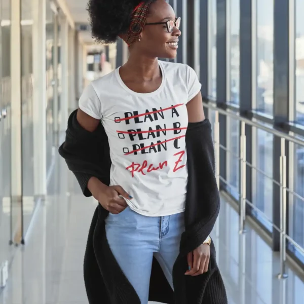 Camiseta 'Plan Z' Motivacional Humor Gráfico