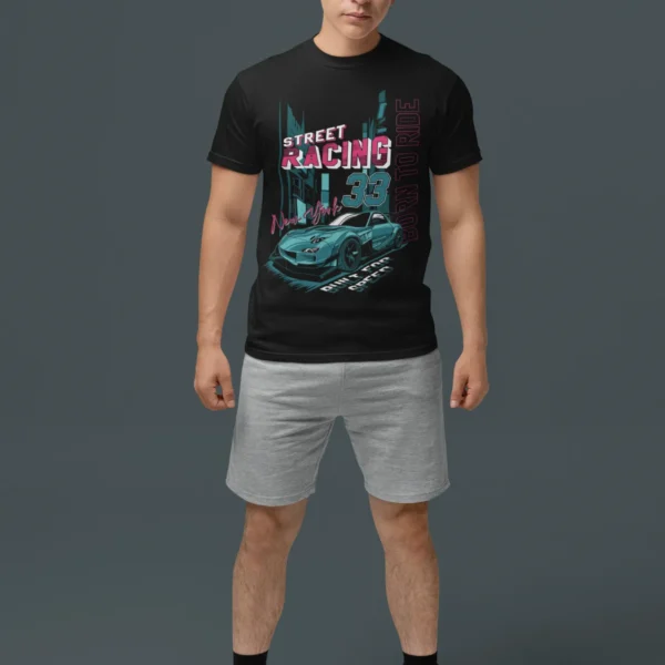 Camiseta "Street Racing" - Estilo Neón