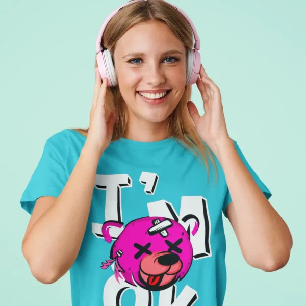 Camiseta 'I'm OK' Oso Roto Gráfico Humor