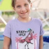 11910 Camiseta de Flamingo "Stay Fly" Estilo Retro