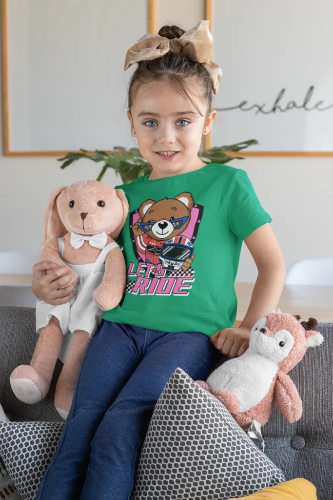 Camiseta de Oso Motociclista "Let's Ride"