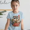 11925 (2) Camiseta de Mapache Comiendo Ramen para Niñas