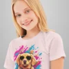 11927 (1) Camiseta de Golden Retriever con Gafas