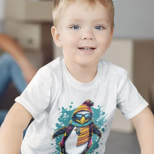 Camiseta Pingüino Cool Snowboarding Gafas Nieve