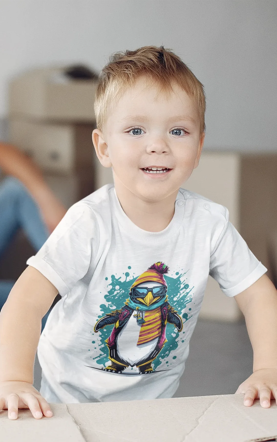 Camiseta Pingüino Cool Snowboarding Gafas Nieve