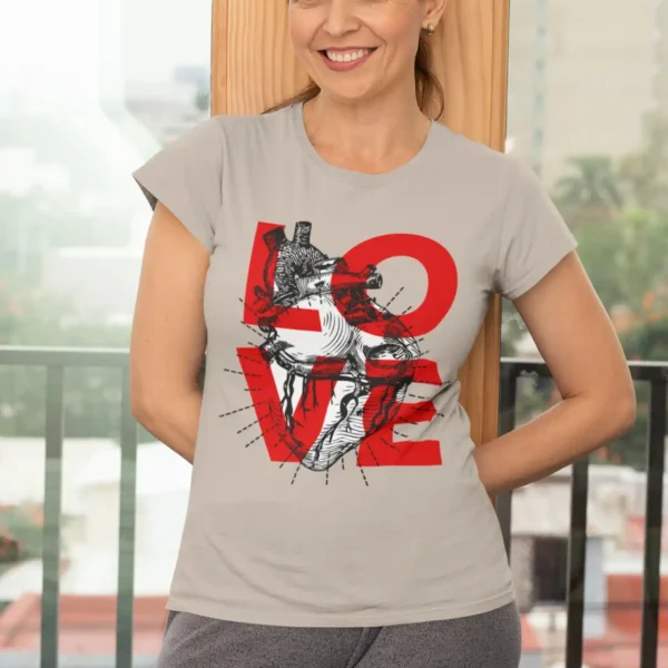 Camiseta Anatómico "Love" Estilo Único Moderno