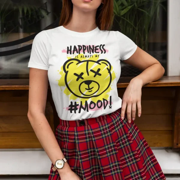 Camiseta Estilo Urbano "Happiness is my Mood"
