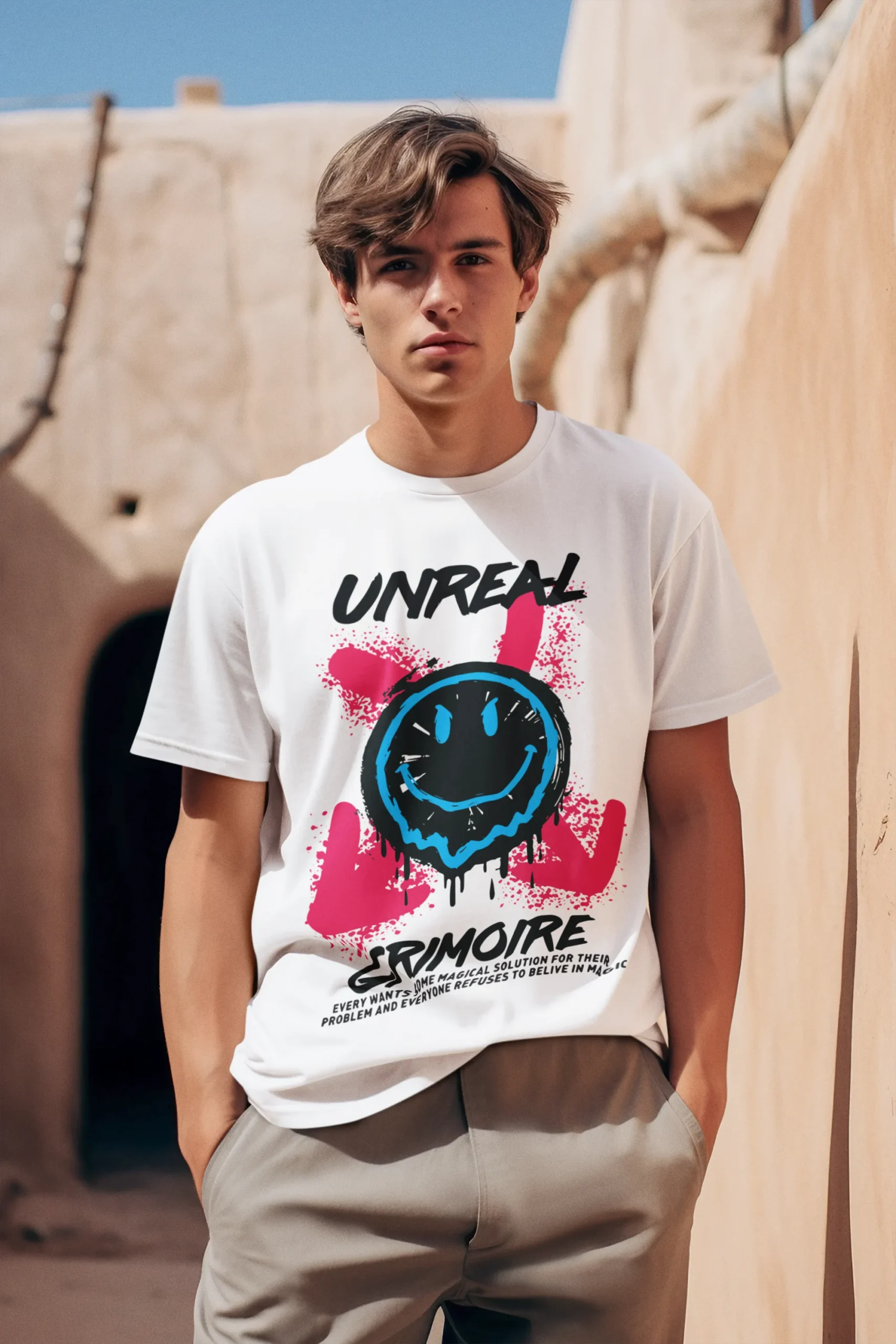 Camiseta "Unreal Grimoire" - Estilo Graffiti
