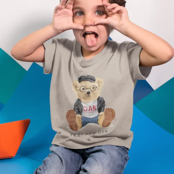 Camiseta Oso Gafas "Yes! You Can" Motivacional