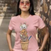 Camiseta de Gatos "Ice Cream Cats" Divertido