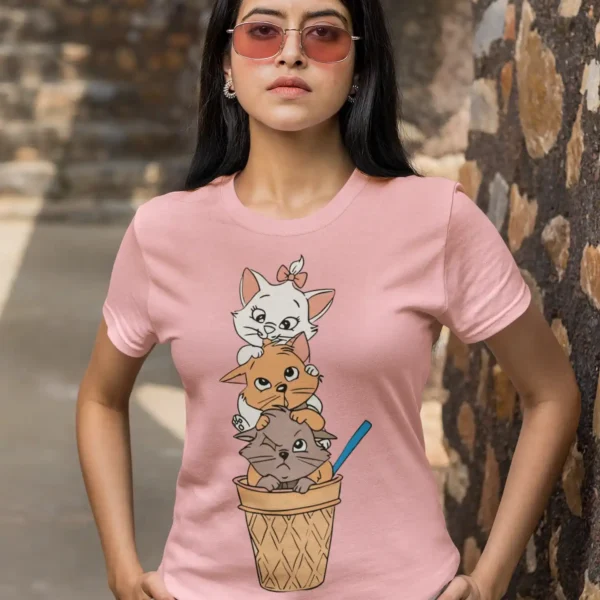 Camiseta de Gatos "Ice Cream Cats" Divertido