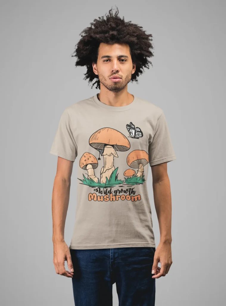 Camiseta "Wild Growth Mushroom" Estilo Natural