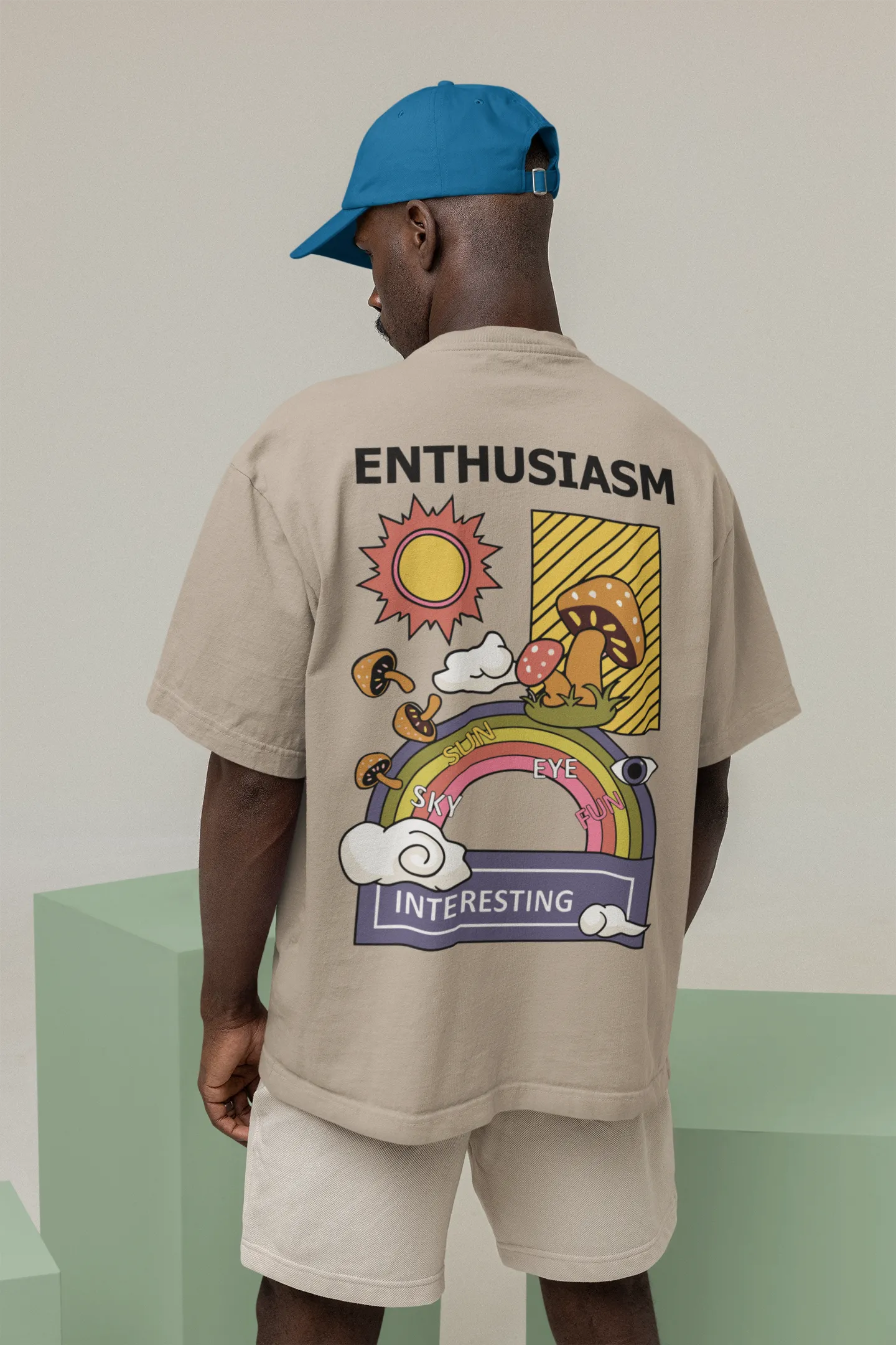 Oversize "Enthusiasm" Rainbow Mushroom