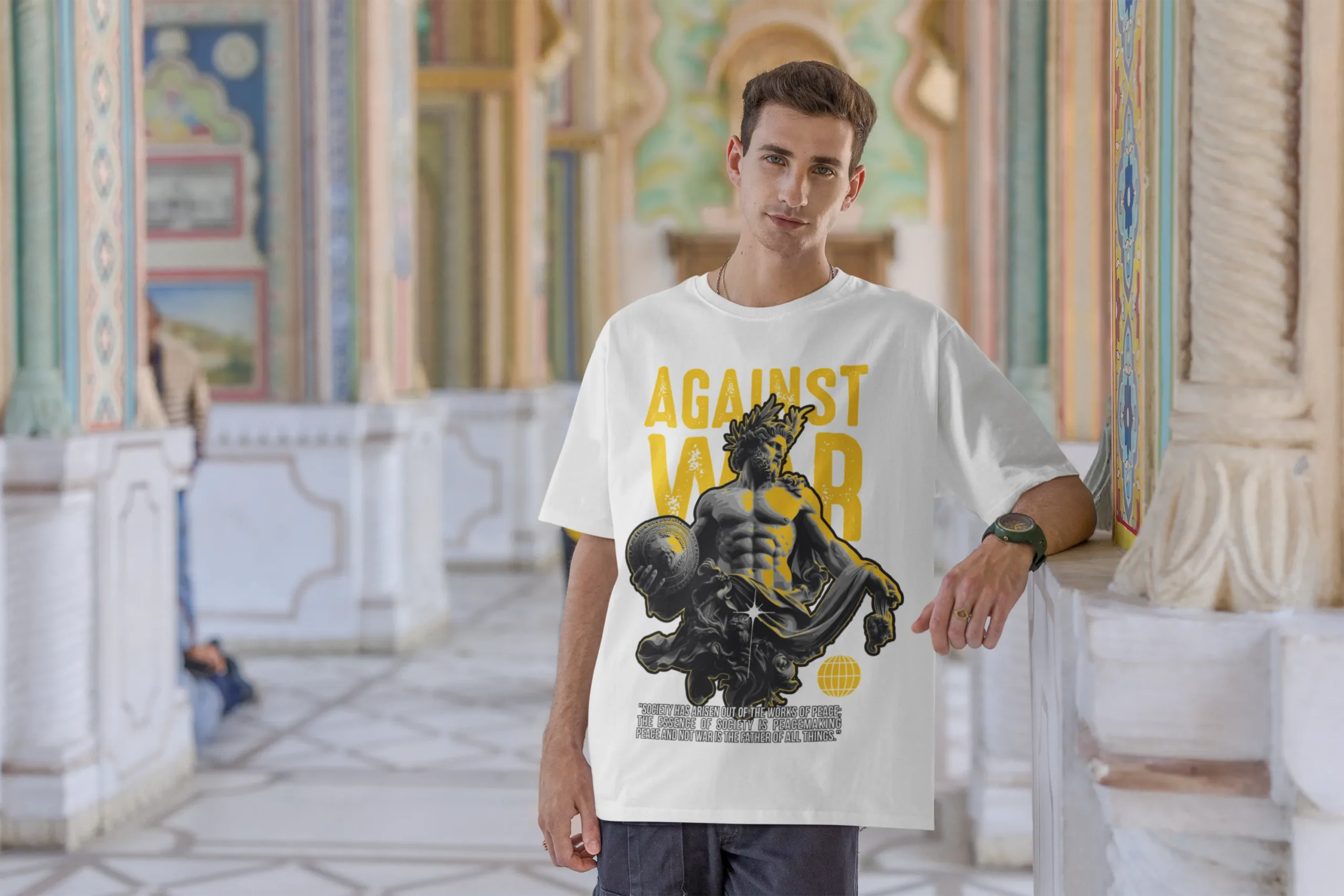 Oversize Mitología Griega Against War Estilo