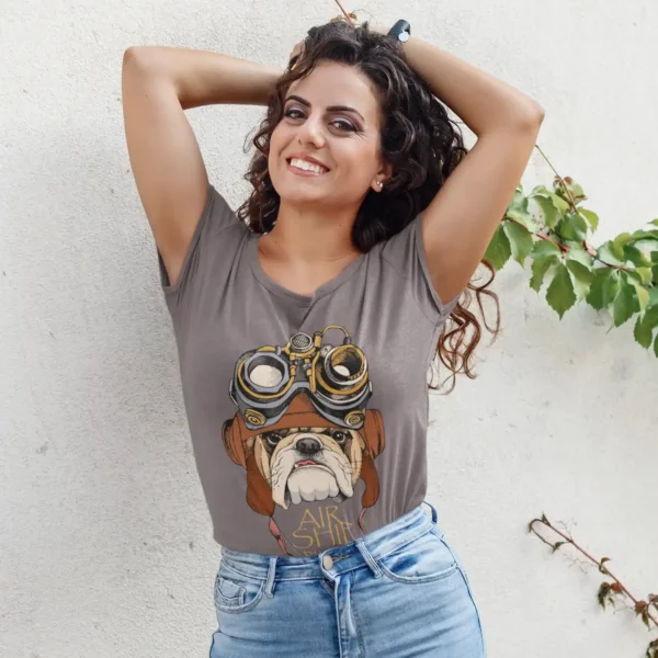 Camiseta Perro Bulldog "Air Smith" Vintage