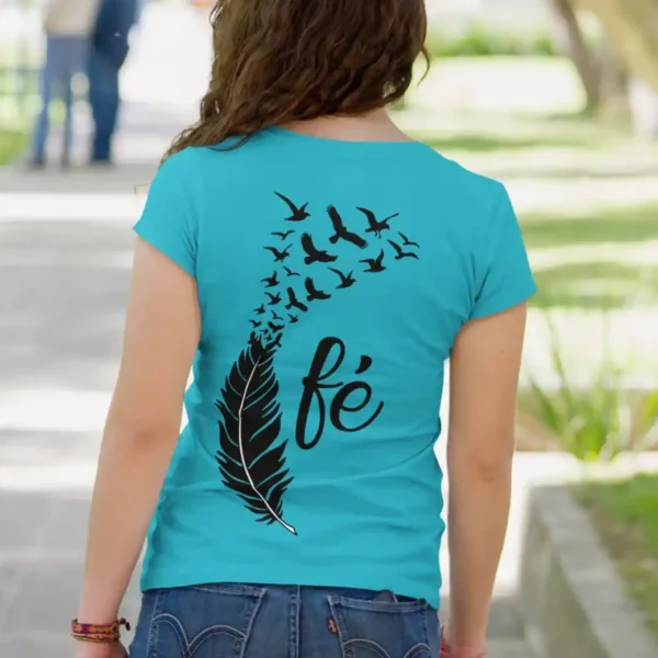Camiseta Estilo Urbano "Fe" Pluma y Aves