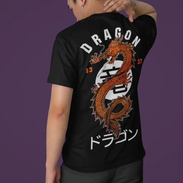 Camiseta Dragón Japonés - Diseño Único