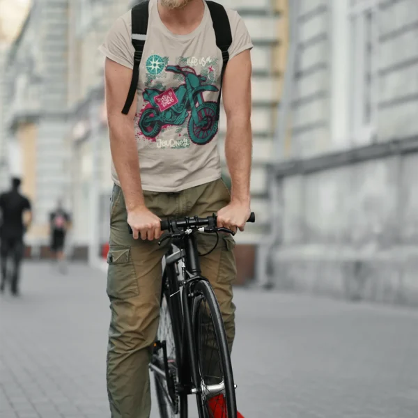 Camiseta Motocicleta Vintage Diseño de Aventura