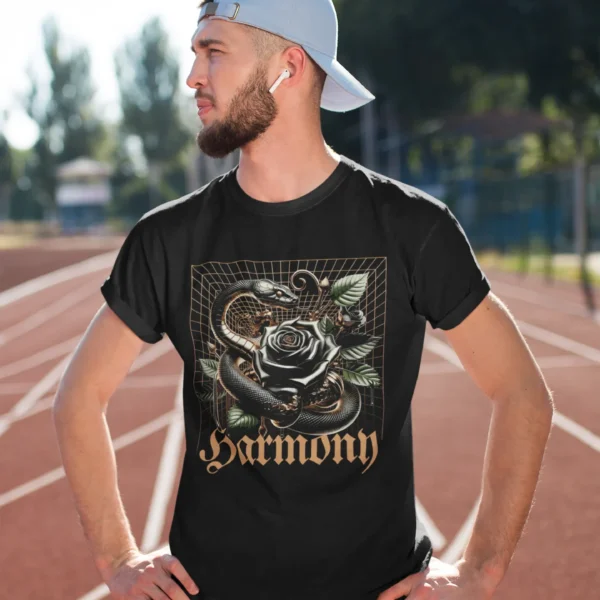 Camiseta de Serpiente y Rosa "Harmony"