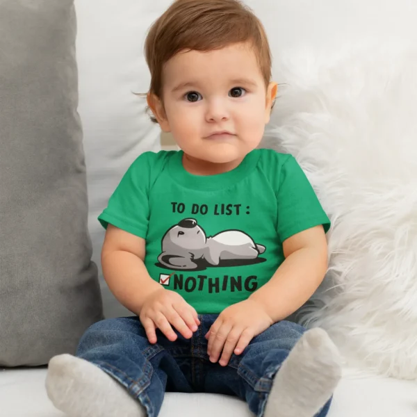 Camiseta Perezoso "To Do List: Nothing" Bebé