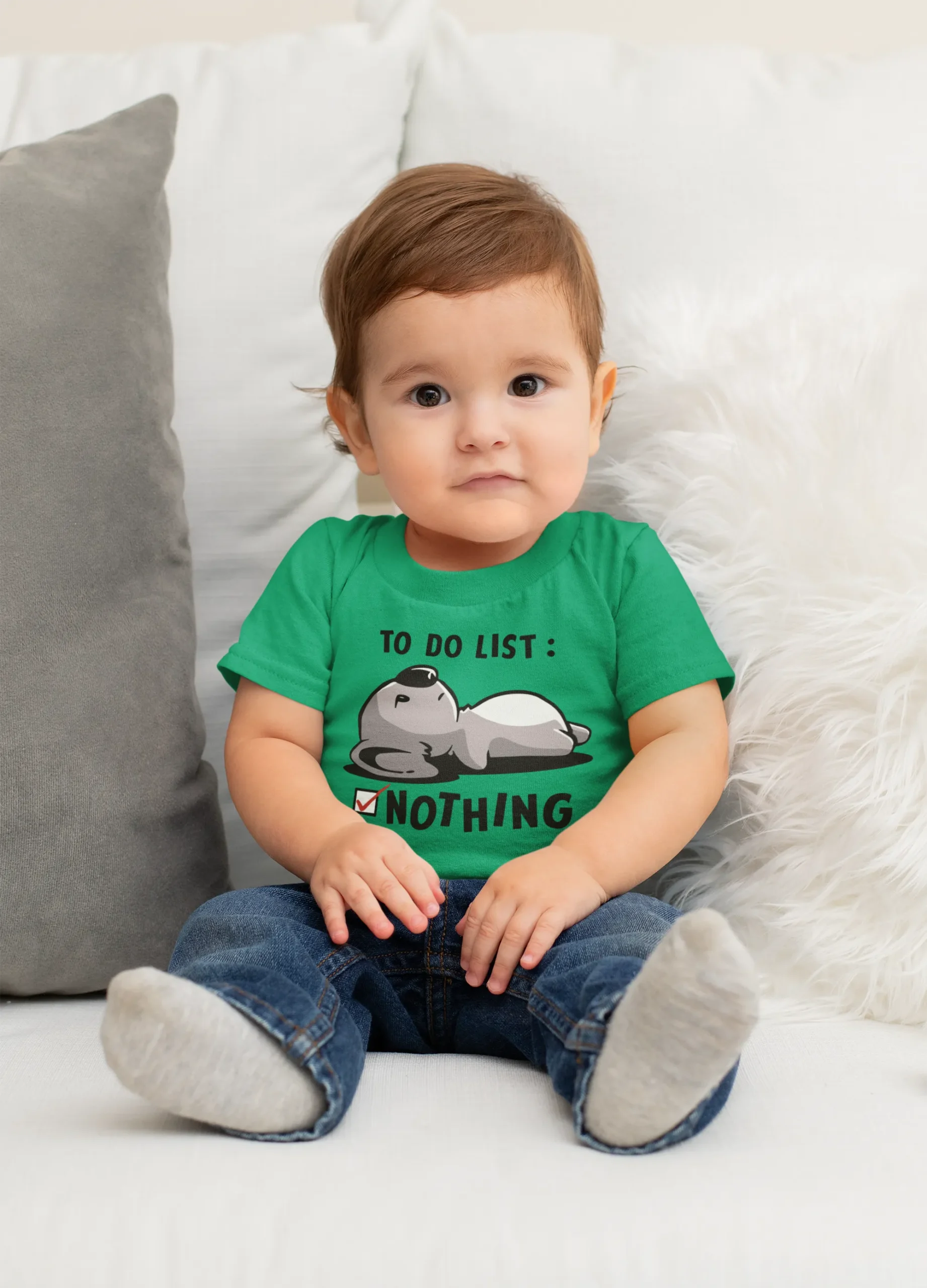 Camiseta Perezoso "To Do List: Nothing" Bebé