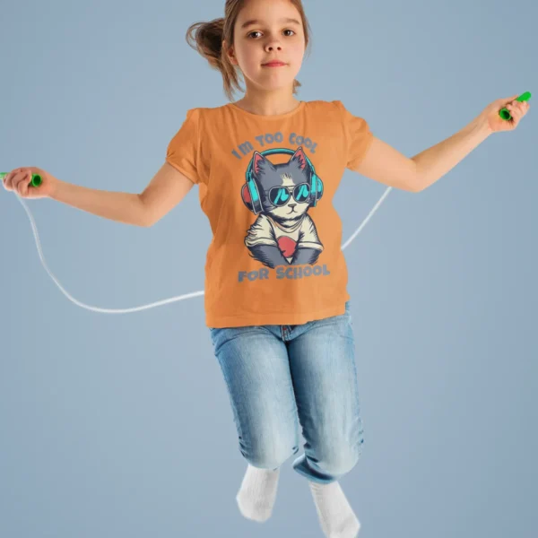 Camiseta de Gato "Too Cool for School"