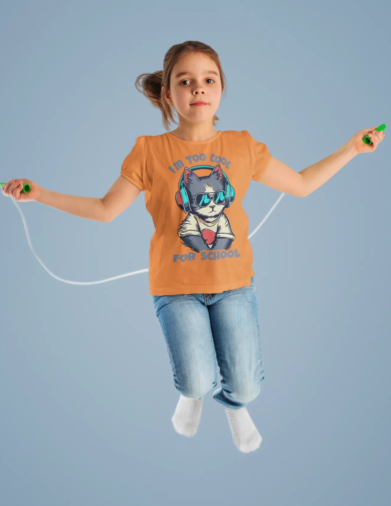 Camiseta de Gato "Too Cool for School"