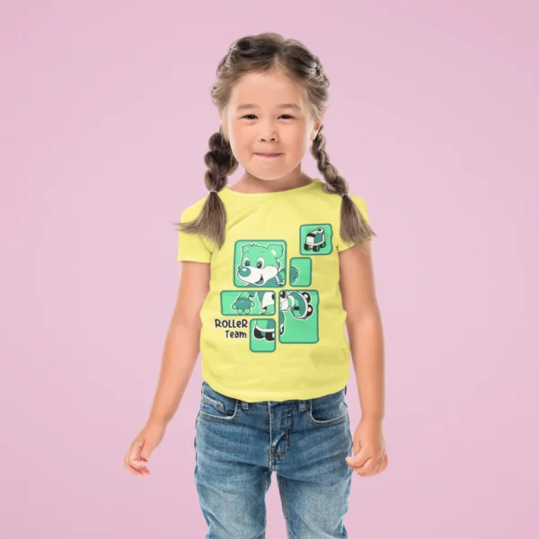 Camiseta de Oso "Roller Team" con Cuadros