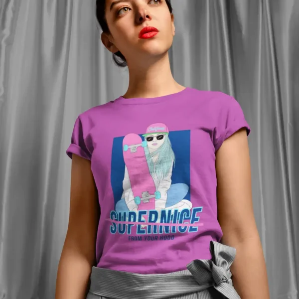 Camiseta de Skater "Supernice from Your Hood"