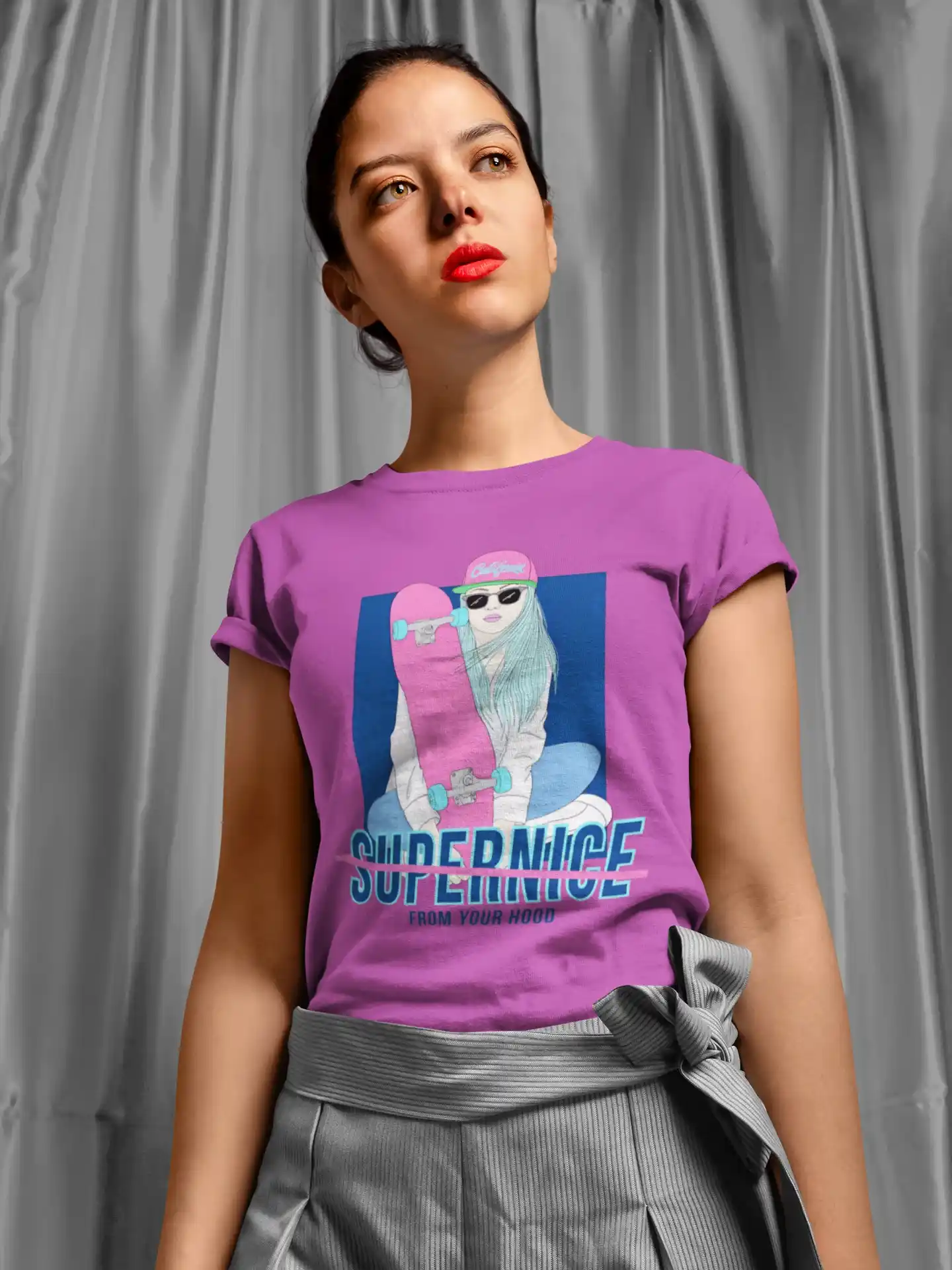 Camiseta de Skater "Supernice from Your Hood"
